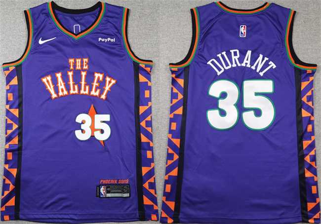 Mens Phoenix Suns #35 Kevin Durant Purple 2024-25 City Edition Stitched Basketball Jersey->->NBA Jersey